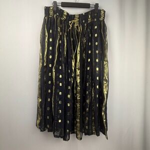 Tramp Black Gold Sheer Skirt Womens‎ L Fairy Goth Evening